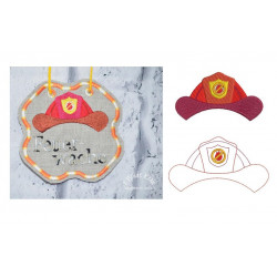 Stickdatei - Feuerwehrhelm Fransenappli & Vollstick